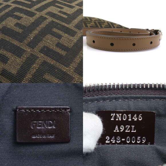 Fendi Zucca After Bag Mini Shoulder in Brown and Silver Canvas Leather, Men's... - Picture 4 of 5